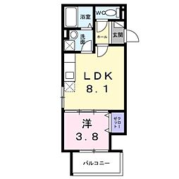 南海線 高石駅 徒歩11分の賃貸アパート 2階1LDKの間取り