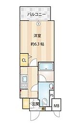 オーパスホームズ南行徳 14階1Kの間取り