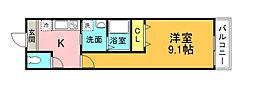 阪急神戸本線 塚口駅 徒歩6分の賃貸アパート 2階1Kの間取り