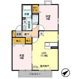 ルピナス幕張2 2LDKの間取図画像