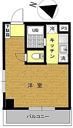 スカイピア.イースト 1Kの間取図画像