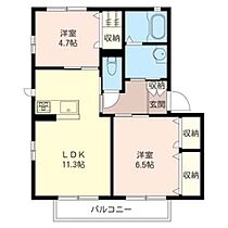 シャーメゾンＭＯＥ 00101 ｜ 山梨県山梨市小原西664-1（賃貸アパート2LDK・1階・54.07㎡） その2