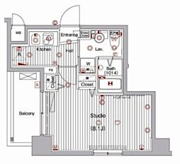 ガーラ・ステージ門前仲町 1Kの間取図画像