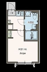 Agrande Tsuruse 1階1Kの間取り