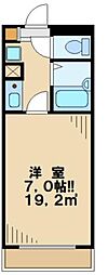 大塚堰場ハイツ 3階1Kの間取り