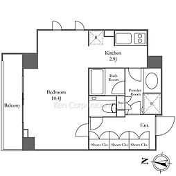 ＫＤＸレジデンス恵比寿 7階1Kの間取り