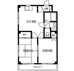 ハイツアルプス 2DKの間取図画像