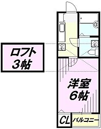 アメリカンリバティー所沢6 1Kの間取図画像