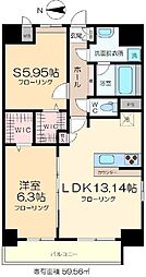 ラ・グルナード 10階2LDKの間取り