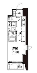 京急本線 立会川駅 徒歩7分の賃貸マンション 4階1Kの間取り