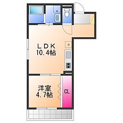 エフスタイル羽衣2号館 1LDKの間取図画像