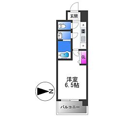 ブランシエスタ森ノ宮 9階1Kの間取り