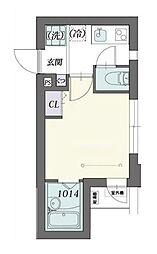 クリスタルコート新江古田 2階1Kの間取り