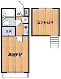 ウィンヒル松原 2階1Kの間取り