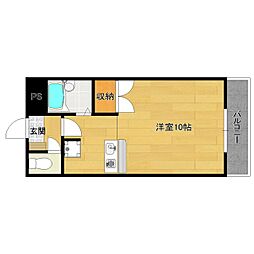 グランレーヴ大橋 ワンルームの間取図画像