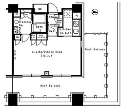 パークアクシス浜松町 11階1Kの間取り