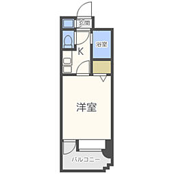 エステート・モア天神DUO 1Kの間取図画像