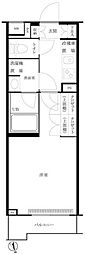 ルーブル大森西 1Kの間取図画像