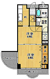 NOVA白亜 2Kの間取図画像