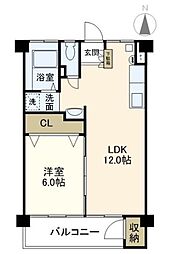 メゾン上村 1LDKの間取図画像