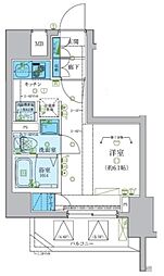 レグゼ梶ヶ谷 1階ワンルームの間取り