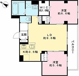 川口市戸塚2丁目マンション 2LDKの間取図画像