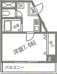 龍生堂橋本ビル 5階1Kの間取り