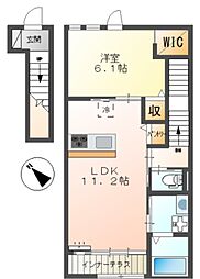ミラドール・II 2階1LDKの間取り