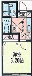 コンフォルト1 1Kの間取図画像