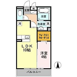 京王線 北野駅 徒歩8分の賃貸アパート 3階1LDKの間取り