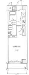Le-lion東京アクアサイド 1Kの間取図画像