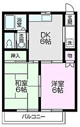 サン・コーラル 2DKの間取図画像