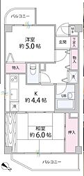 やまぎしクオリティ 2DKの間取図画像