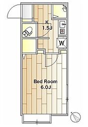 東急大井町線 緑が丘駅 徒歩5分の賃貸アパート 2階1Kの間取り