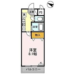 JR阪和線 富木駅 徒歩8分の賃貸アパート 2階1Kの間取り