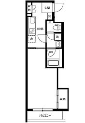 プレシオ 1階1Kの間取り
