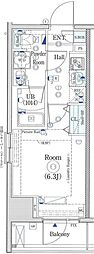 エストゥルース横濱吉野町 1Kの間取図画像