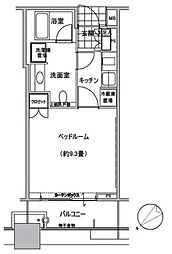 ステーションガーデンタワー 1Kの間取図画像