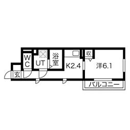 アルタイル・ヴィラ2 1Kの間取図画像
