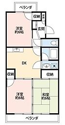 オレゴンハイツ 3DKの間取図画像