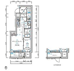 RELUXIA武蔵中原 1DKの間取図画像
