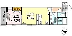 ラリュール小豆沢 1LDKの間取図画像