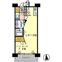 ロイヤルパークス西新井 1Kの間取図画像