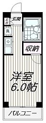 ヴェルドミール 3階ワンルームの間取り