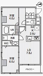 Alivis中野 3階2LDKの間取り