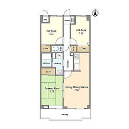 ツイン・アベニュー 5階3LDKの間取り