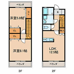 ボアコートKOURIN 2LDKの間取図画像