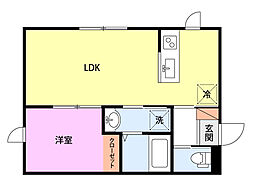 クレストA 1LDKの間取図画像