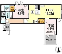 セレスティア荒川N 2LDKの間取図画像