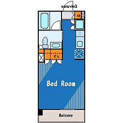 京急本線 雑色駅 徒歩10分の賃貸マンション 5階ワンルームの間取り